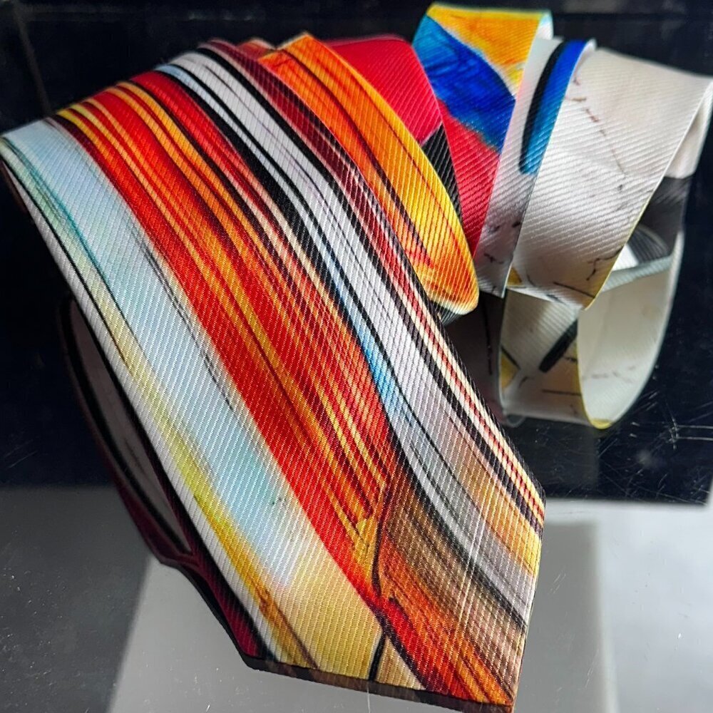 Modernist Striped Tie Retro Designer Menswear Tie Necktie Mid Century Painting